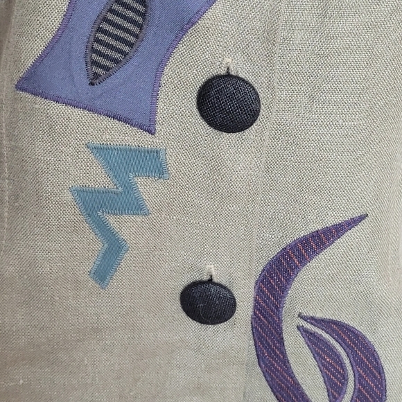 Beppa Vintage Linen Art-To-Wear Button Front Jacket - Size M - Picture 6 of 11